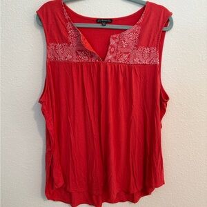 Women's Red Sleeveless Top